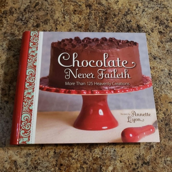 Chocolate Never Faileth Hard Cover Scalloped Edge Recipe Book - Picture 1 of 8